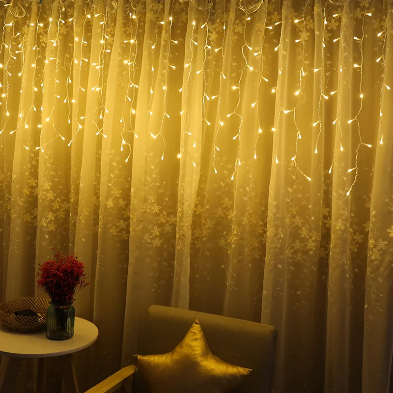 

5M Waterproof Christmas Light Outdoor Droop 0.4-0.6m Led Curtain Icicle String Light Garden Fairy Lights Christmas Tree Lights