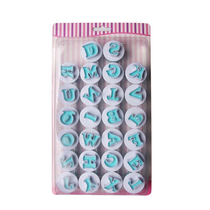 10/26 шт. буквы пресс-форма для торта Fondant(сахарная) кондитерский шприц для украшения изделий плунжера Печенье отделочных работ-лад по доступной цене