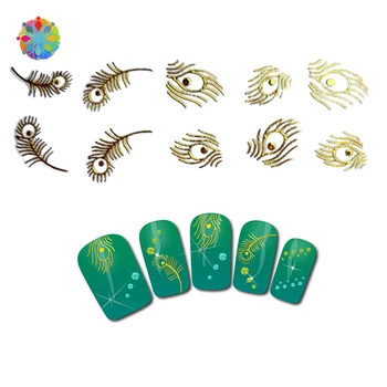 

1 Sheet Peacock Feather Nail Art Stickers Art Decoration Tools Water Transfer Sticker