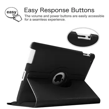 

360 Degrees Rotating PU Leather Flip Cover Case for iPad 2 3 4 Case Stand Cases Smart Tablet A1395 A1396 A1416 A1430 A1458 A1460