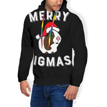 

Guinea Pig Hoodie Merry Pigmas Hoodies Blue XXL Pullover Hoodie Men Long Winter Polyester Fashion Hoodies