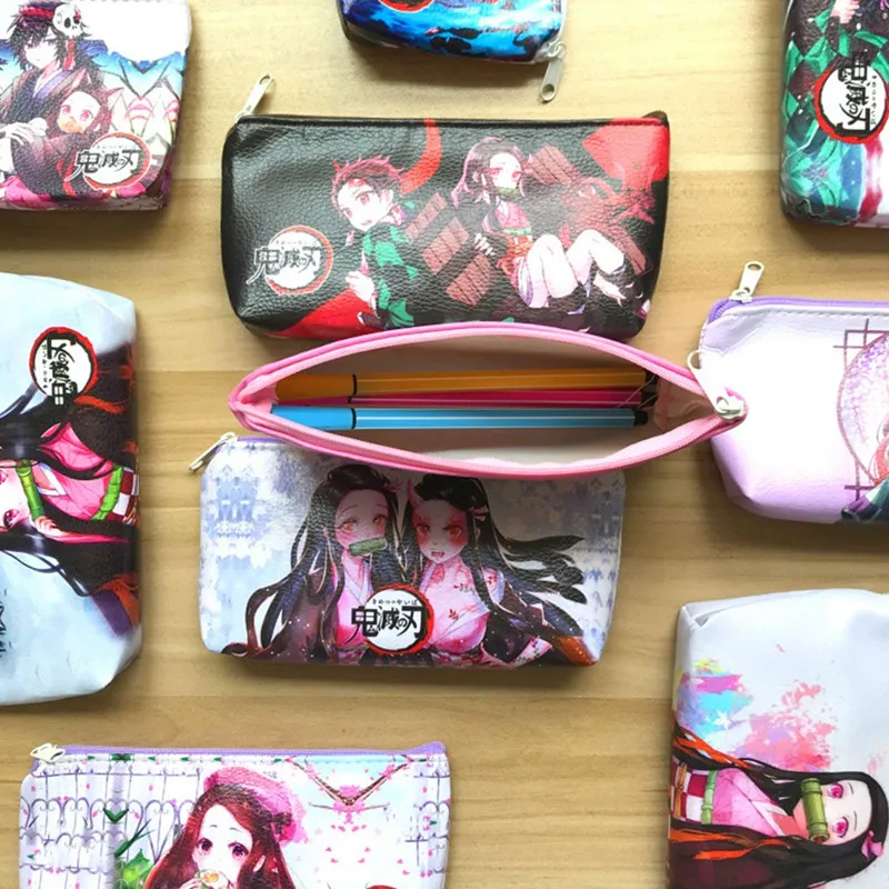 

Student Pencil Stationery Pencilcase Anime Demon Slayer Kimetsu No Yaiba Pen Marker Bag Storage Pouch School Supplies