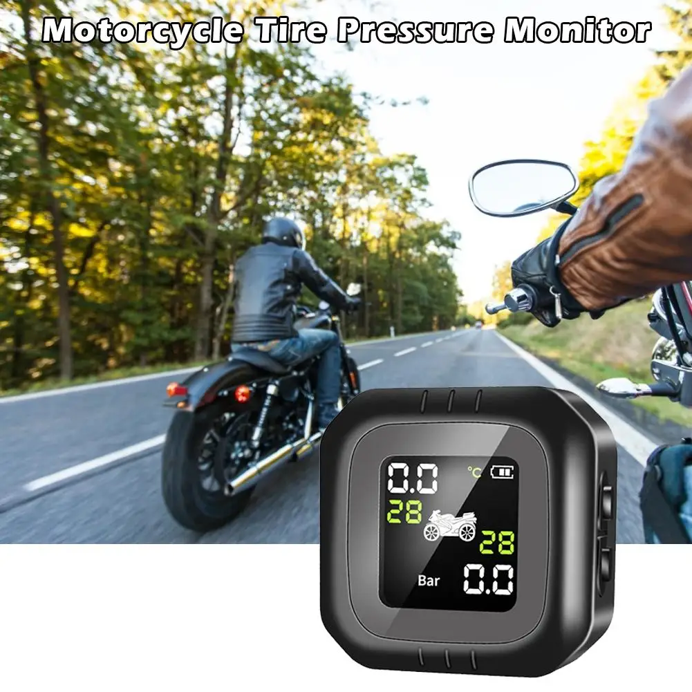 Мотоцикл TPMS USB Водонепроницаемая система контроля давления в шинах в режиме реального времени беспроводной с ЖК-дисплеем с 2 внешними датчиками инструмент для шин
