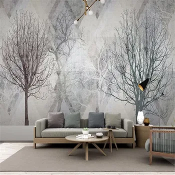 

milofi custom wallpaper mural 3D hand-painted forest woods abstract tree modern minimalist geometric background wall mural