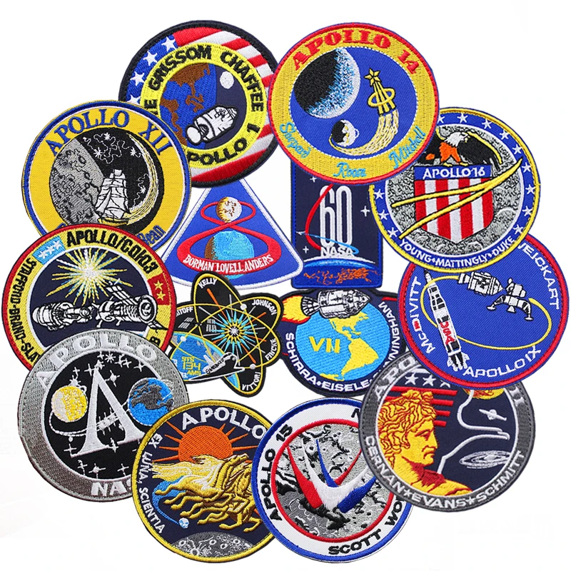 

USAF Embroidery Emblems Accessory Bomb Cats Tactical Morale Patch APOLLO 11 spaceship Astronaut Spacecraft Armband Badge Sticker