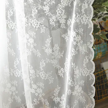 

Lace Window Curtain Sheer Curtain for Living Room Solid Voile Pure Screen Mosquito Net Princess Wind Custom Tablecloth Lace