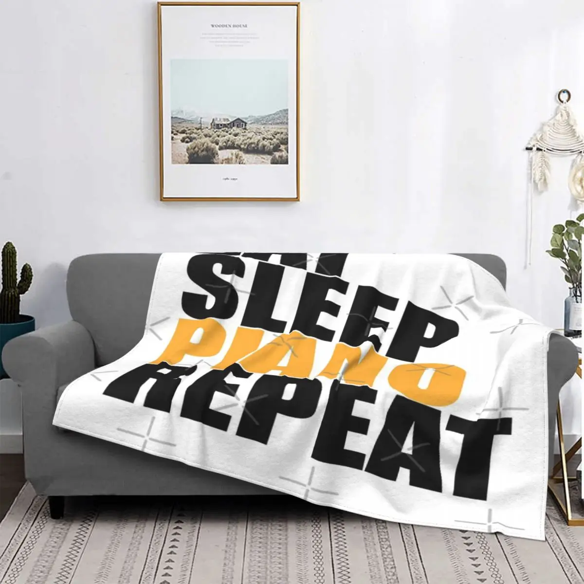 Eat Sleep-Manta de repetición de Piano, colcha a cuadros para cama, colcha doble 150, textil de lujo para el hogar