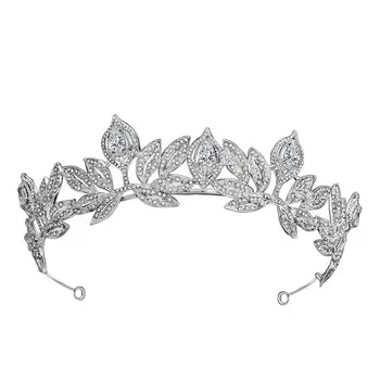 Bride Crown Zircon Rhinestone Bridesmaid Tiaras Headband Wedding Headdress Hair Jewelry Accessories HQ0068 5