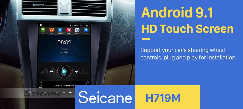 Best Seicane for 2003 2004 2005 2006 2007 Honda Accord 7 Android 9.1 9.7 inch Car GPS Navigation Radio Unit Player Mirror Link 1080P 0
