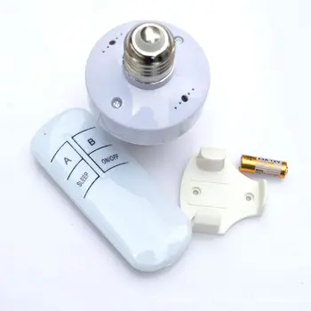 

E27 220V Wireless Remote Control Screw Lamp Bulb Base Cap Socket