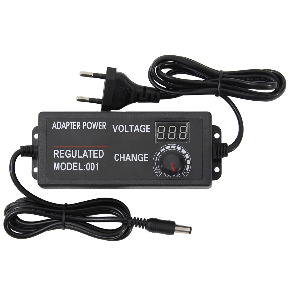 

9V-24V 3A AC to DC Adapter Universal Adjustable Electricity Charge with Display Screen Regulated Voltage