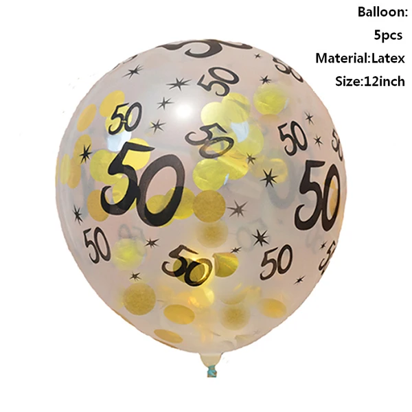 Taoup Gold 50th Birthday Party Tableware Cups Plates Towels Table Cover Happy 50 Birthday Party Decors Adult Parents Grandparent - Цвет: 50th Gold Balloons