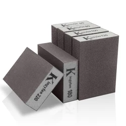 Bloc d'éponge de ponçage brut moyen avec mots, grain fin, Flexible, sec, abrasif, pour cloisons sèches, artisanat, polissage, cuisine émeri, grain 120 à 1000 