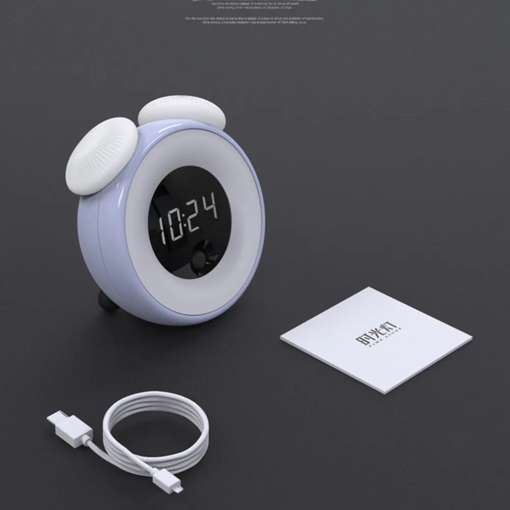 USB Digital Alarm Clock Night Light Rechargeable Smart Motion Sensor Desktop Clock Support Snooze for Kids Nursing Mom