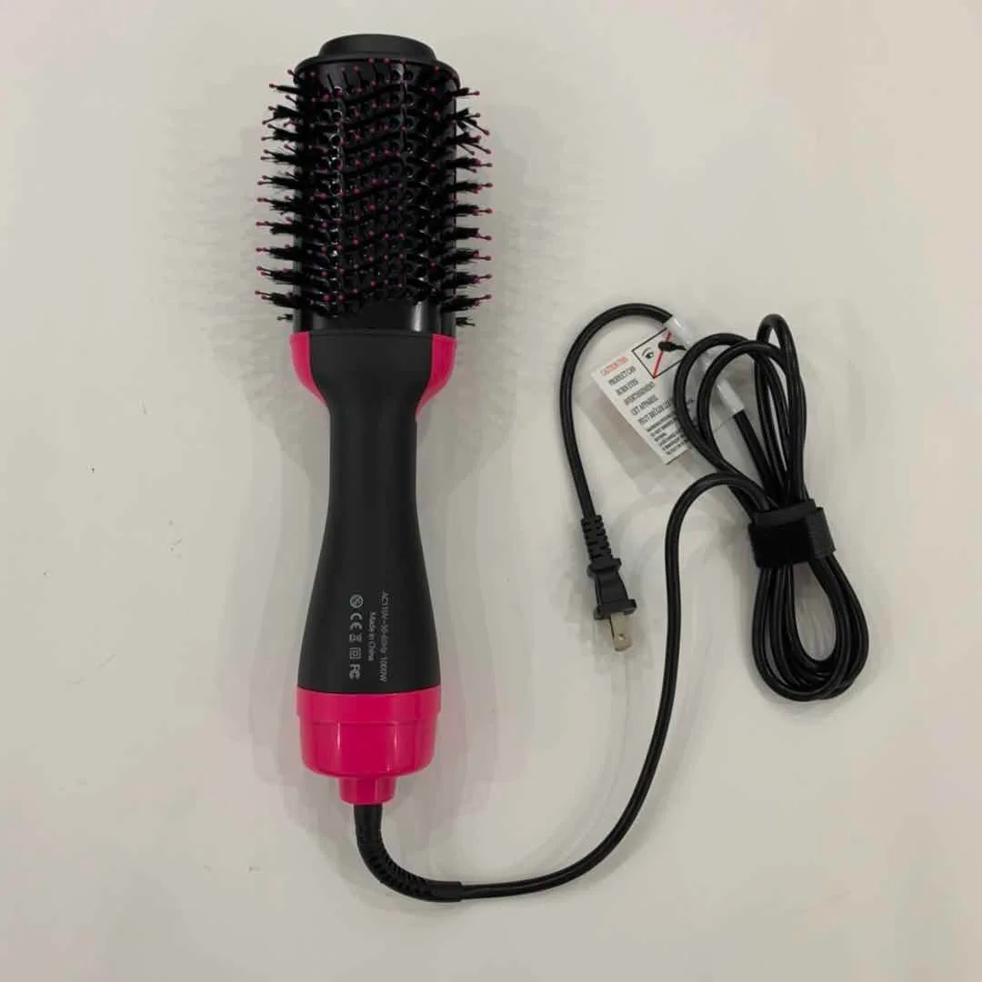 

Amazon Hot Selling Hot Air Comb 2-in-1 Multi-functional Negative Ion Blowing Combs Hair Curler Straight Comb Blow Dryer