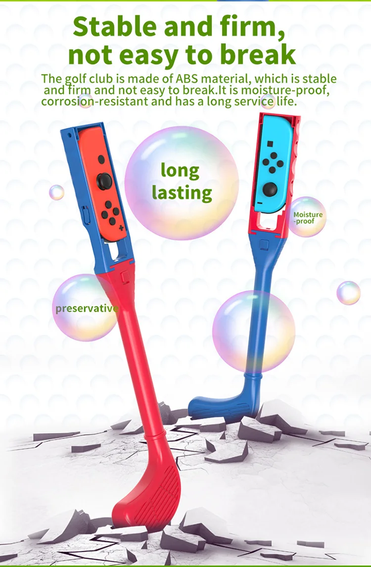 Golf Grips Clubs 2 Pieces Set Compatible With Mario Golf Super Rush For Nintendo Switch Joy Pad Grips