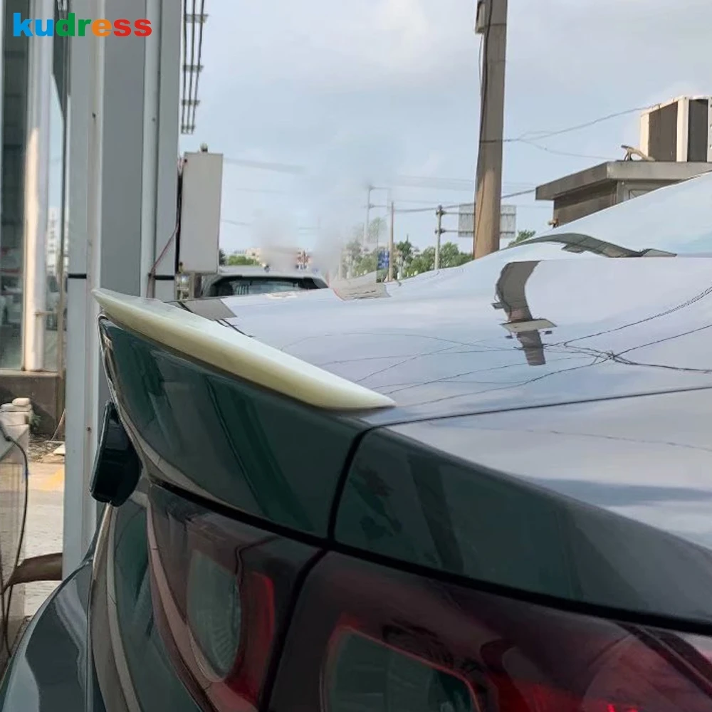 Для Mazda 3 M3 Axela ABS пластик углеродное волокно задний спойлер крыло багажник Защитная крышка отделка автомобильные аксессуары Стайлинг