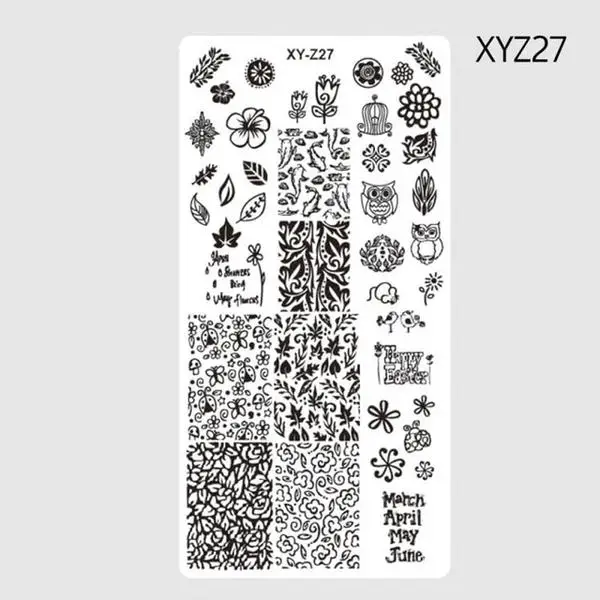 12*6 шаблон штамповочных плит для ногтей буквы-слово 1-321 мульти-Стили штамповки для ногтей пластины для дизайна ногтей штамп, шаблон трафареты, HJJK - Цвет: 27