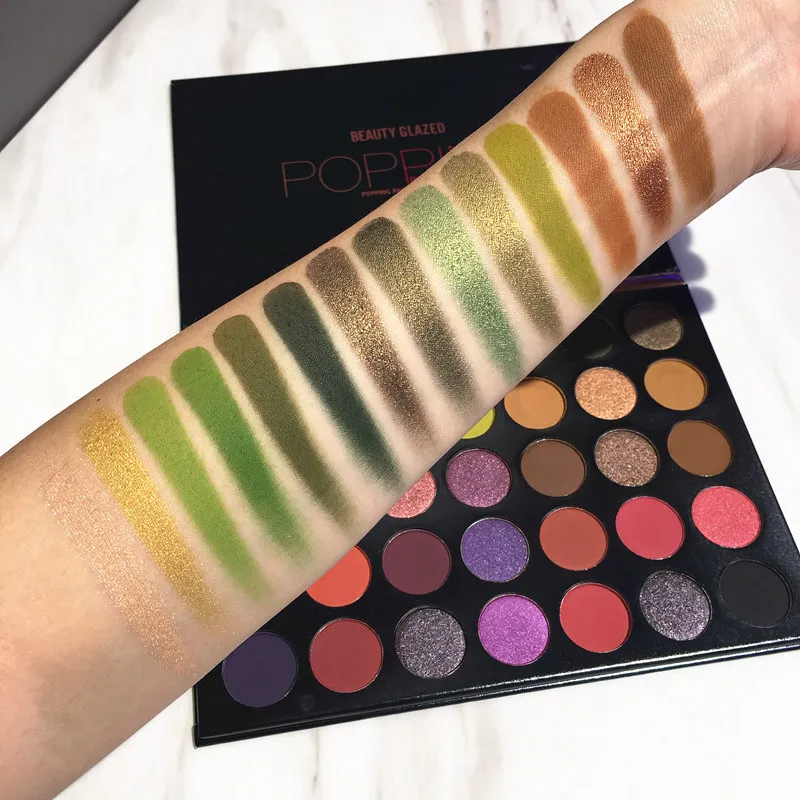 

35 Colorful Yellow Studio EyeShadow Palette Shimmer Matte Powder Makeup Palette Glitter Metallic Eyeshadow Pallete Makeup Brush
