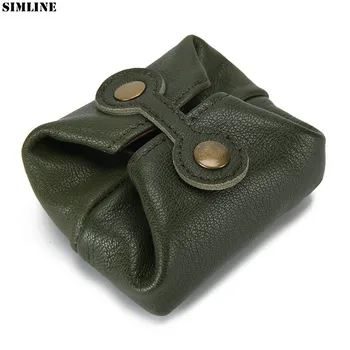 

Genuine Sheepskin Leather Coin Purse Men Women Vintage Handmade Small Earphone Bag Case Wallet Pouch Pocket Storage Money Bags