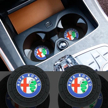 

New Emblem Car Coaster Water Cup Slot Non-Slip Mat Pad For Alfa alpha Romeo 159 147 156 Giulietta 147 159 Mito KEYRING