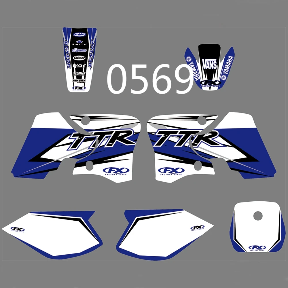 

For YAWAHA TTR90 2000-2007 Graphics Decals Stickers Custom Number Name 3M Full Motorcycle Backgrounds Stickers Accessories