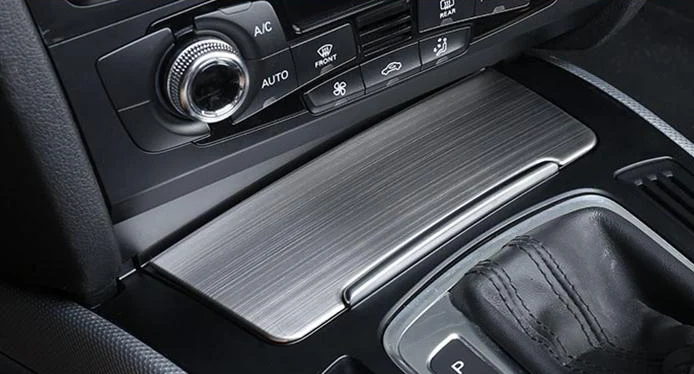 Brushed Silver Автомобильный Стайлинг Переключатель зажигания для рук панель передач декоративная крышка наклейки передач s Накладка для Audi A4 b8 A5 интерьер авто аксессуары - Название цвета: Brushed Silver