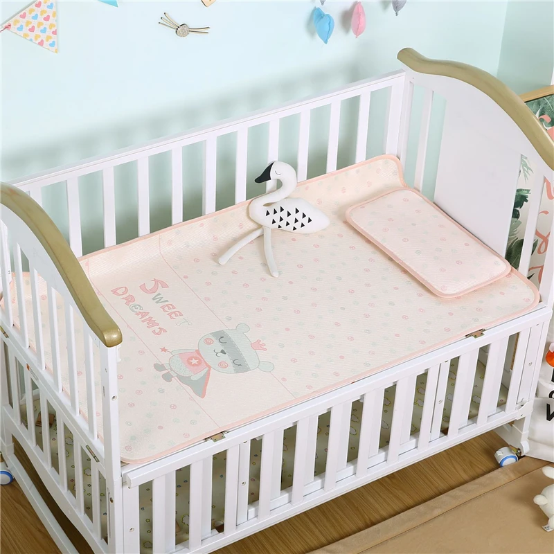 

Summer Children's Ice Silk Mat Set Cartoon Pattern Soft Comfortable Viscose Fiber Foldable Cool Mat Pillow Cool Breathable