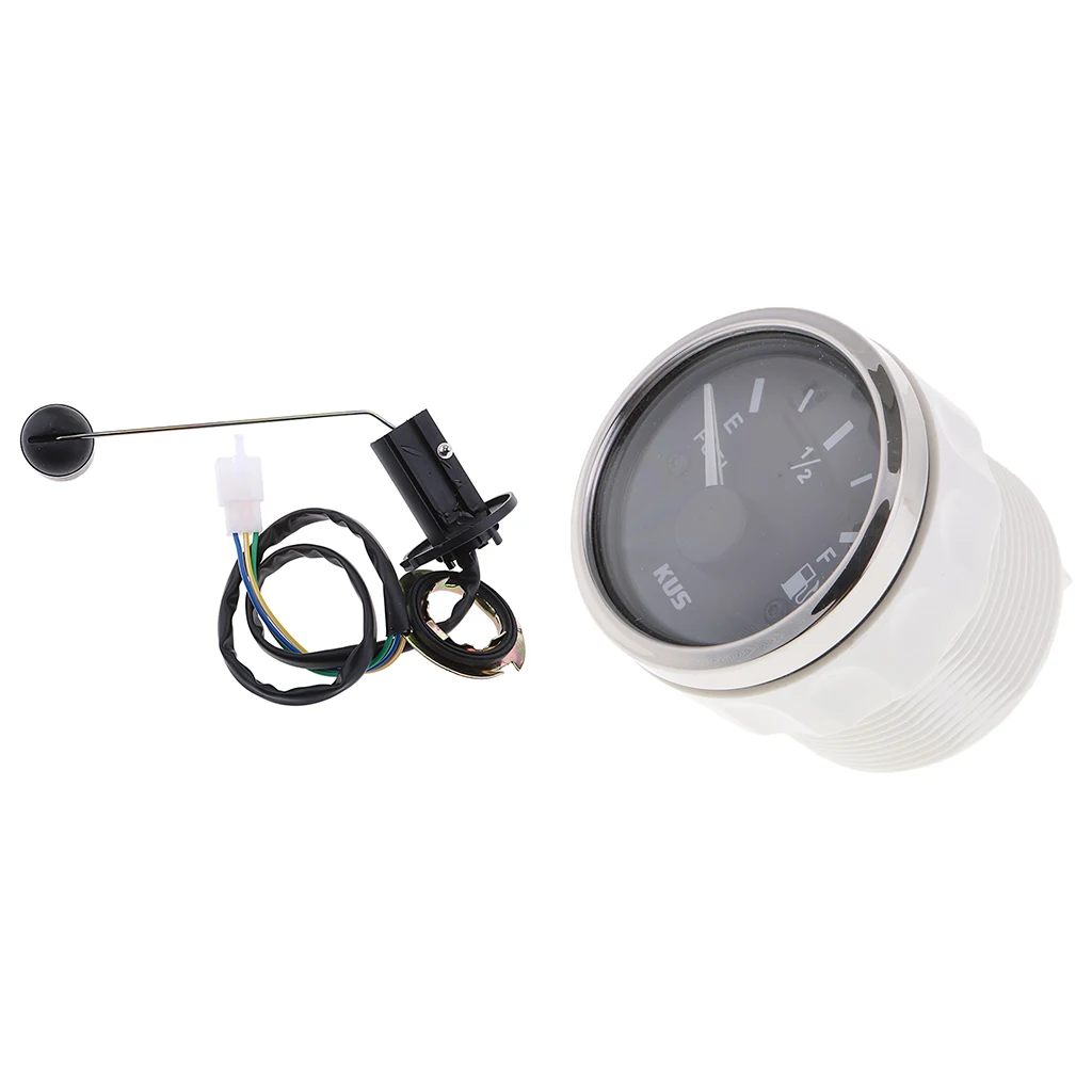 Adjustable Fuel Level Sender Sending Unit + 2inch Black Fuel Level Gauge Meter
