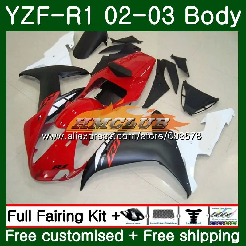 Для кузова Yamaha YZF R 1 YZF 1000 YZF-1000 2002 2003 60CL. 18 YZF R1 02-03 тела YZF1000 YZF-R1 YZFR1 02 03 красный хорошее обтекатель - Цвет: No. 1