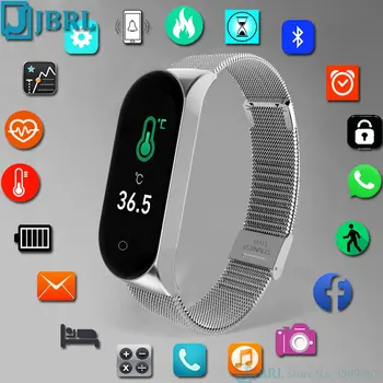 

Temperature Smart Band Men Women Smart Bracelet Fitness Tracker For Android IOS Smartband New Fashion Wristband Smart Wrist Band
