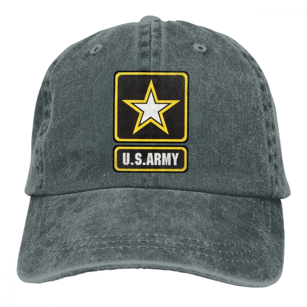Американский армейский Casquette черный унисекс Мужские Женские джинсовые бейсболка с ремешком кепки Регулируемый Гольф папа шляпа