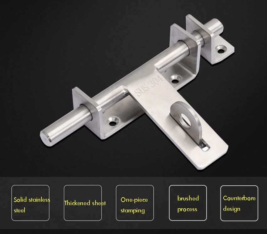 Inoxidável Barril Parafuso com Cadeado Buraco, Porta