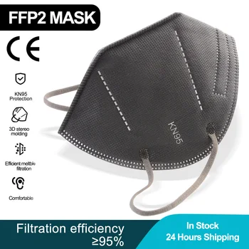 

Gray Kn95 Face Mask FFP2 Masks Adult 5 Layer fp2 kn95 Mascarilla Respirator Face Mask KN95 Filter Mask Dustproof Reuseabe Masque