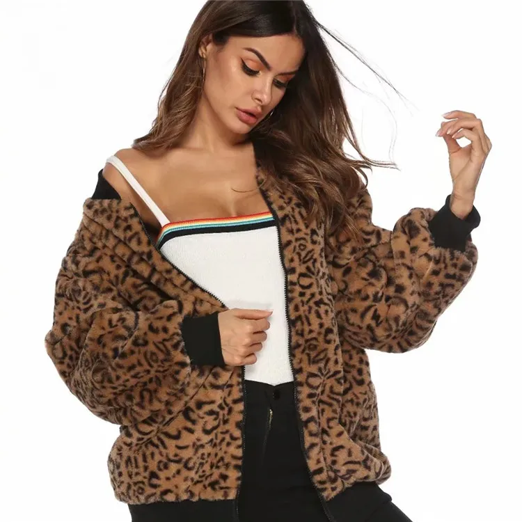 Леопардовое Женское пальто, осень и зима, Европа и Америка,, EBay AliExpress, женское платье, плотное, свободное