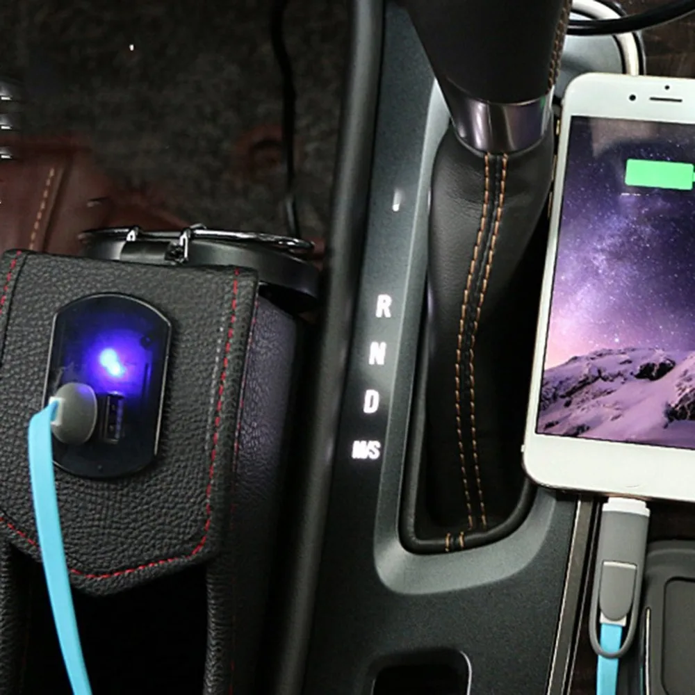 Автомобильная многофункциональная коробка для хранения Usb с зарядкой коробка для хранения стеганая подстаканник профессиональная и практичная