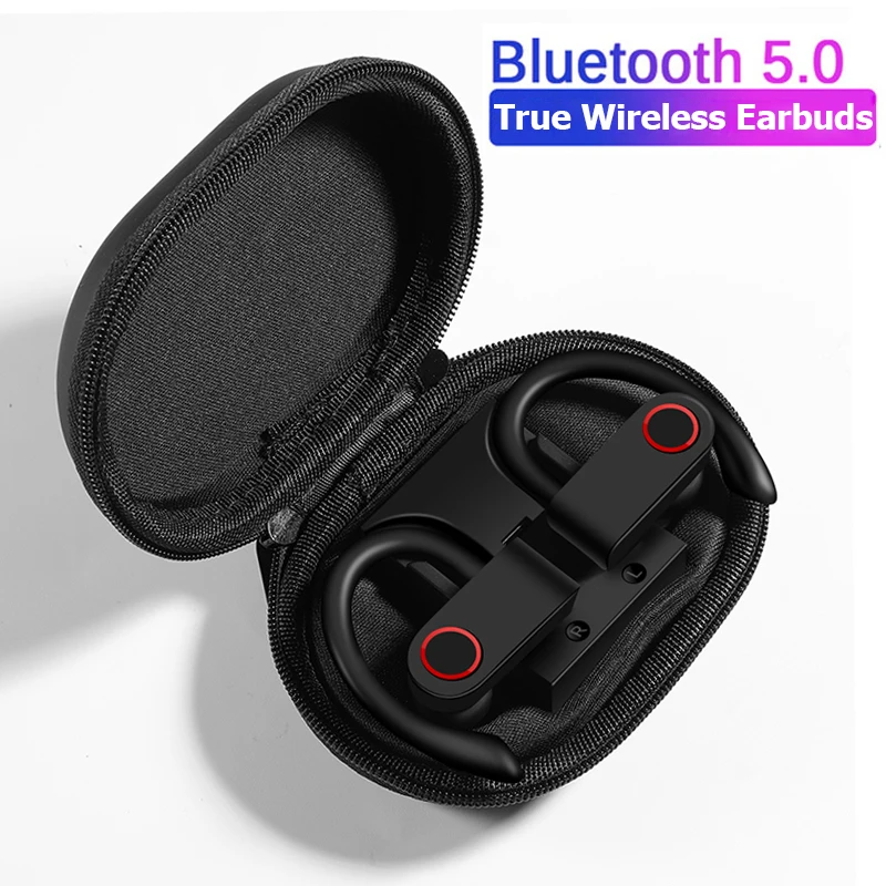 Comprar Auriculares inalámbricos deportivos TWS auriculares Bluetooth 5,0 gancho de oído para correr Cancelación de ruido auriculares estéreo IPX7 impermeables con micrófono