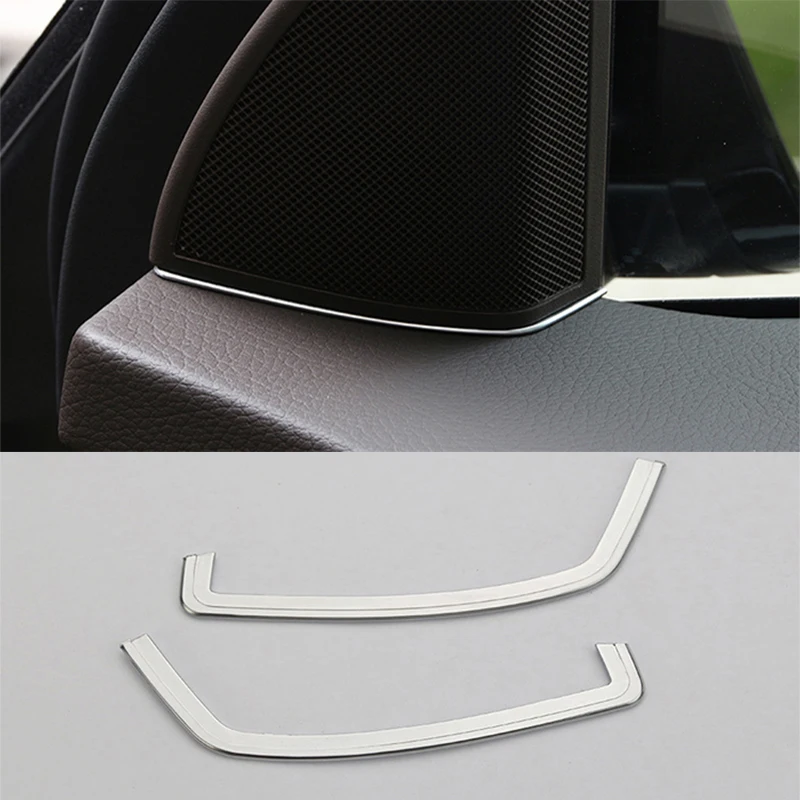 

2Pcs Silver Front Door Speaker Cover Gap Decor Trim Car Stytling Car Interior Accessories Tools For Mercedes Benz GLK 2009-2015
