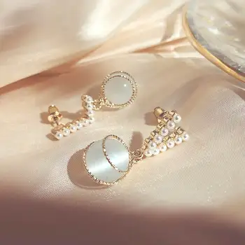 

Fashion Letter Opal Ball Drop Earrings For Women 2020 New Jewelry Personality Baroque AB Earring