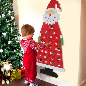 

Christmas Decoration Children's DIY Christmas Tree Felt Calendar Handmade Christmas Tree Hanging Ornaments New Year 2021 Gifts
