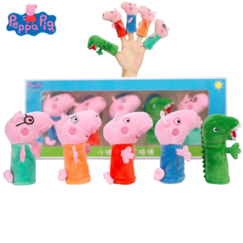 

Original Peppa George Pig Hand Puppet Doll Plush Toy Set Cartoon Character Peppa Pig George Anime action figure plush toy