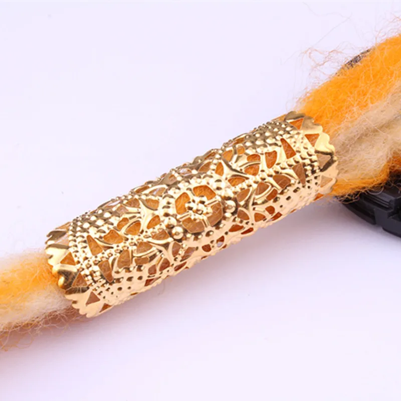 10 шт. Золотые Большие регулируемые оплетки для волос страшный Дред бусины