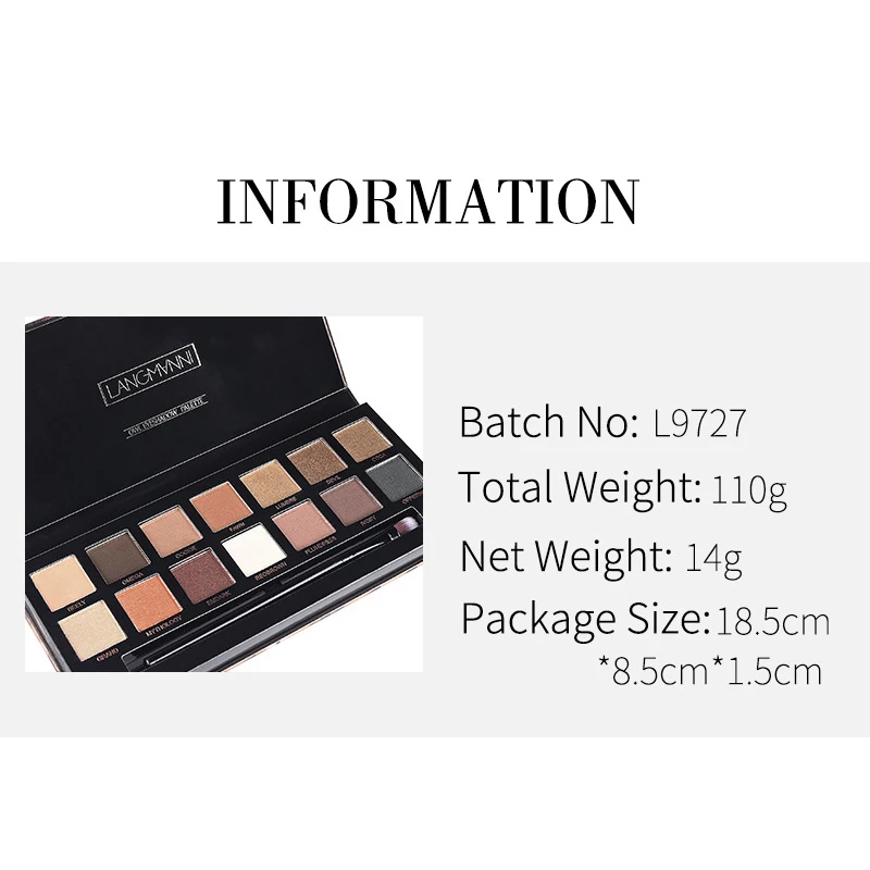 Langmanni 14 цветов tiger eyeshadow pallete nude eye shadow matte eye shadow palette водонепроницаемый макияж палитра пигментов TSLM1