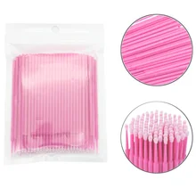 100 шт. Одноразовые Макияж, ресницы Индивидуальные ресницы снятия ватный тампон микро щетки, ресниц для наращивания инструменты для макияжа