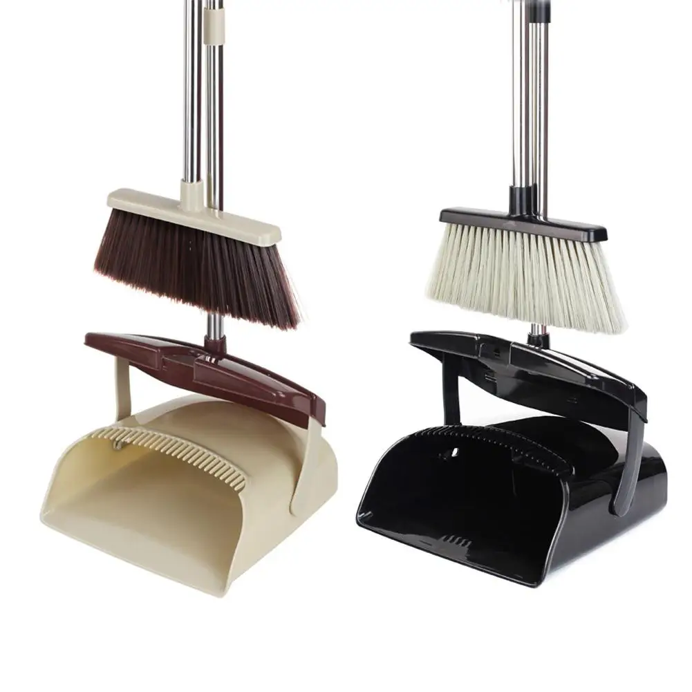 

Rotatable Broom And Dustpan Foldable Set Long Handle Dustpan Extendable Sweep Set Dust Pan And Broom Combo 360 Degree Clearance