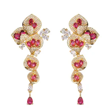 

new bride earrings female long earrings color evening dress banquet wedding dress wholesale DZ 4