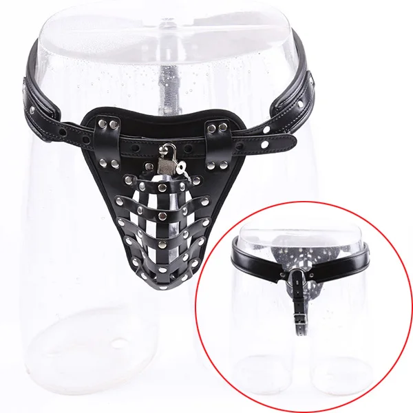 Мужские кожаные трусики-танга Netted с замком пенис клетка для пениса секс-игрушки
