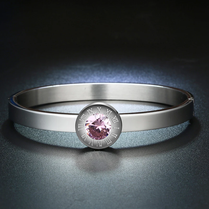 Goede Romeinse Cijfer Datum Armbanden Voor Mannen Rvs Sieraden Hoge Kwaliteit 12 Kleur Crystal Armband Vrouwen