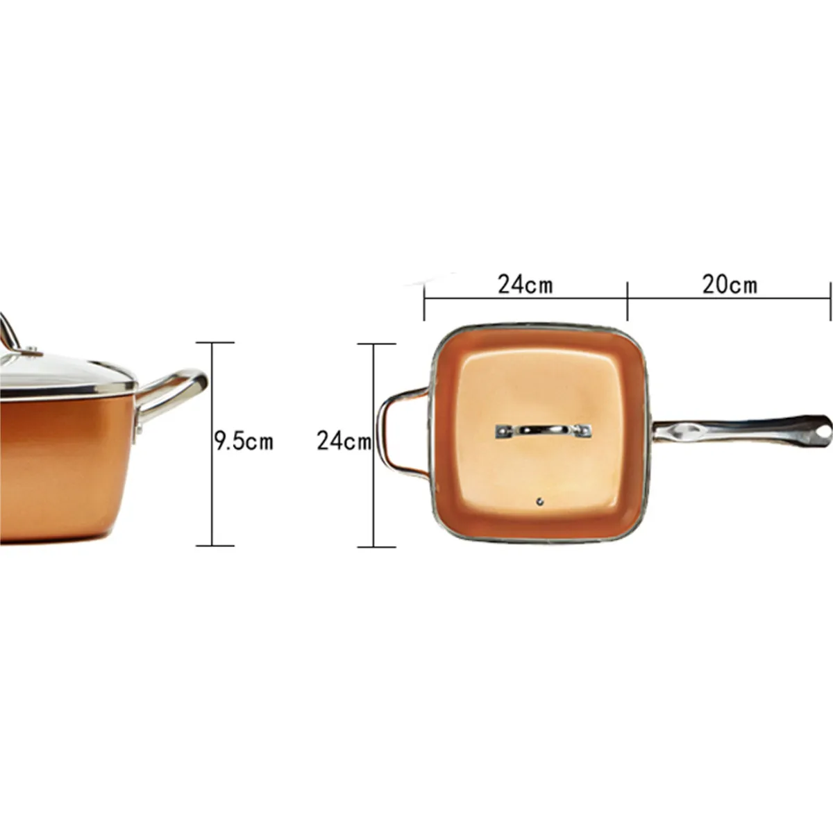 Copper Chef Square Pan Glass Lids