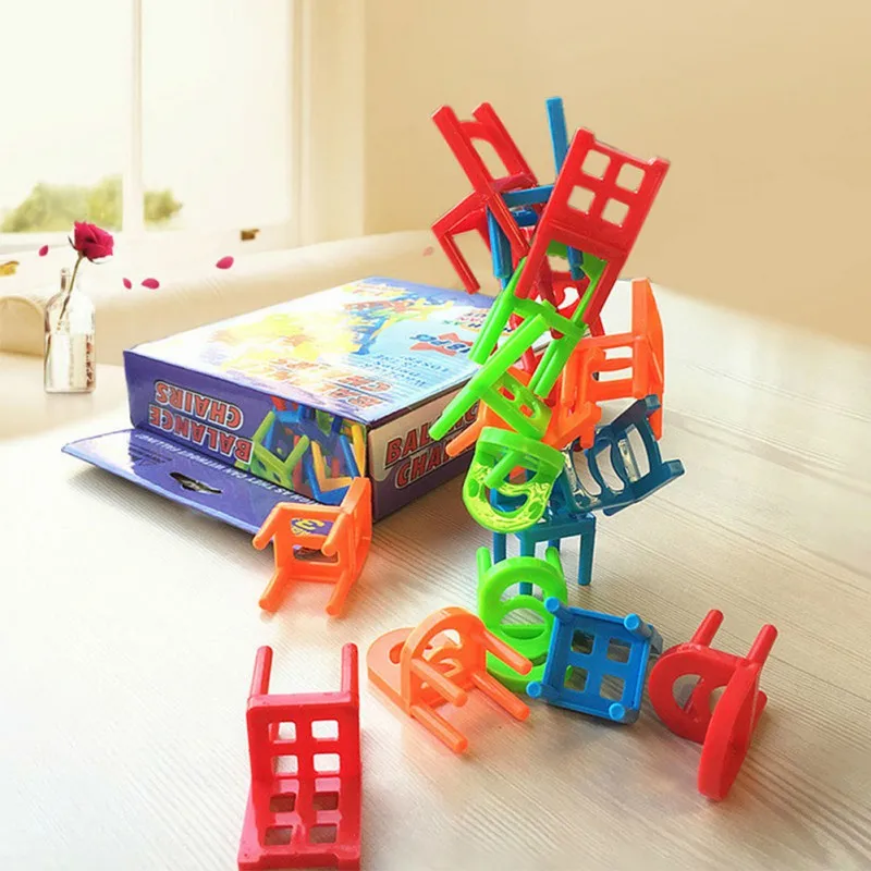 18pcs/24pcs Chairs For Board Game Balance Ages 3+ Parent-child DIY Interactive Toy Adult Kids Stacking | Игрушки и хобби